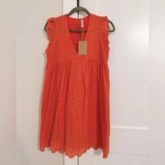 eyelet dress with shorts underneath Eyelet Mini Dress with Shorts